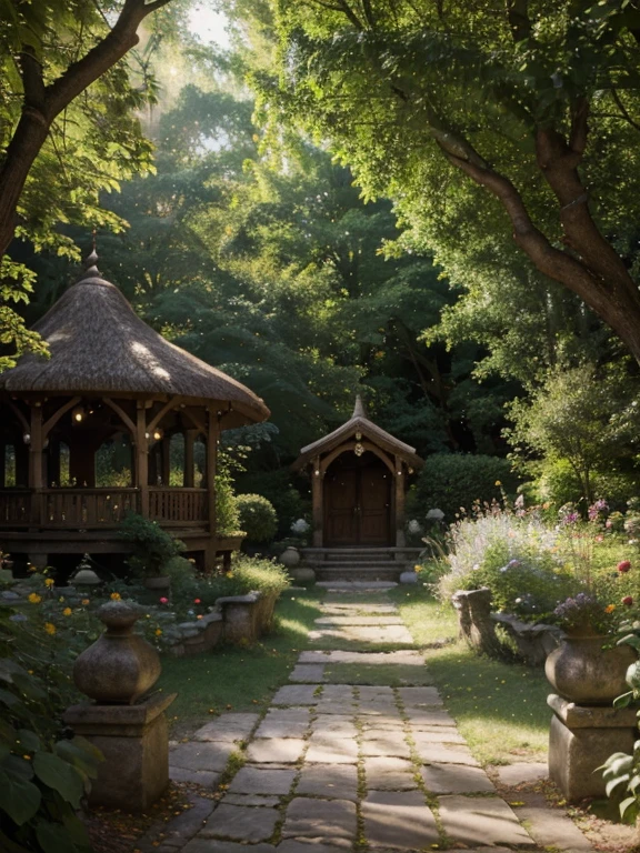 (best quality,4k,8k,highres,masterpiece:1.2),ultra-detailed,realistic,photorealistic:1.37,fantasy,fairy,enchanted,whimsical,exquisite village,glowing mushrooms,flowing river,sparkling waterfalls,twinkling lights,green foliage,colorful flowers,dewdrops on petals,majestic trees,tiny houses with thatched roofs,winding pathways,stone bridges,stone lanterns,magical atmosphere,vibrant colors,soft sunlight filtering through the trees,misty morning,ethereal beauty,delicate fairy wings,graceful motion,friendly woodland creatures,peaceful harmony,enchanted music,joyful laughter,sunflowers swaying in the breeze,whispering leaves,hidden doorways,playful fairies dancing in the air,star-filled sky,moonlit nights,enchanted tales,unforgettable moments.