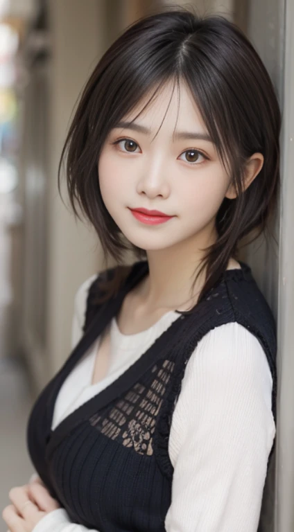 White knitted sweater
