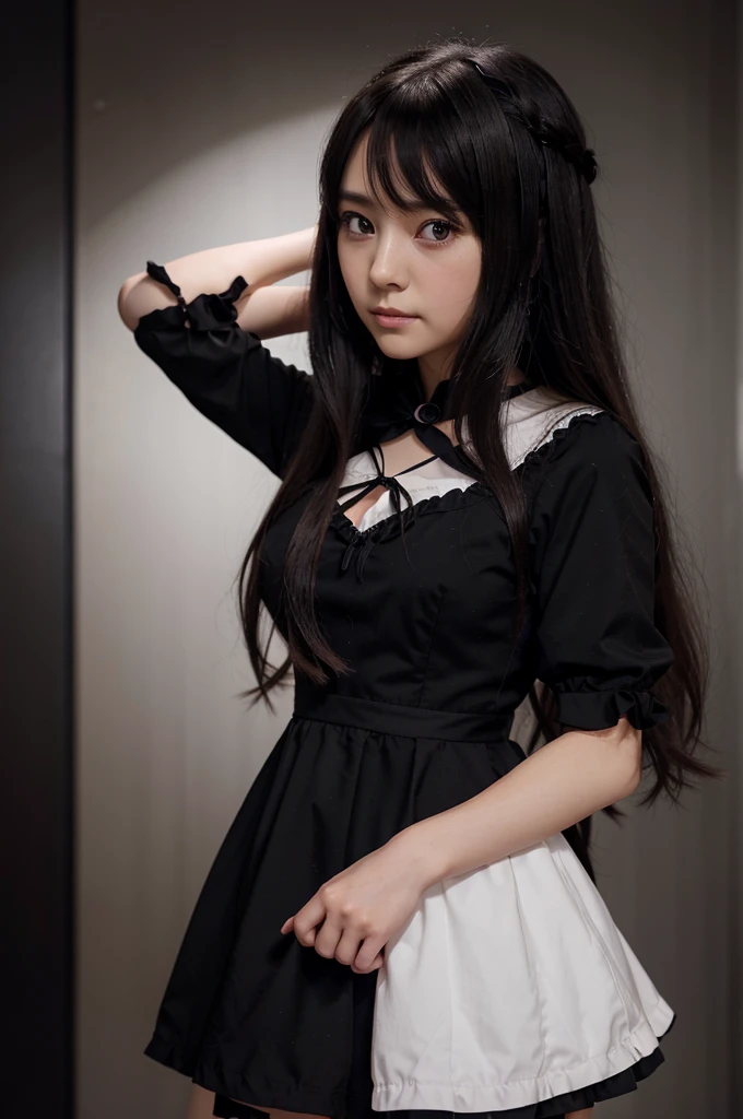 ((Masterpiece)), (Anime:1.5), ((best quality)), (Professional Photography:1.3), (High Definition), (RAW photo:1.2), (12 years old), 2 girl, Gothic Lolita, white background, cute eyes, longeyelashes, Glossy skin, (Slit pupils),