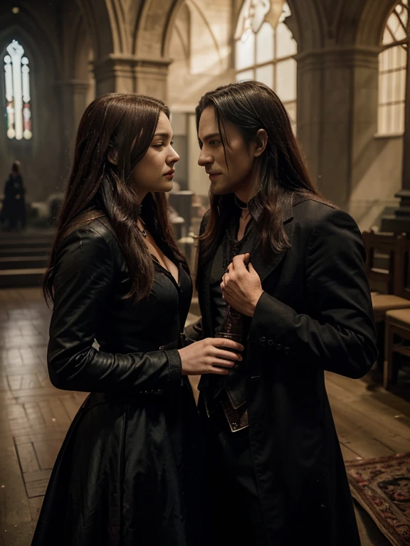 Their chase spanned across time and continents, becoming a whispered legend among vampire and human circles. Cherry reveled in the exhilaration of the hunt, savoring the thrill and the power she held over her relentless adversary. Yet, amidst the excitement, she sensed a connection between herself and Van Helsing, something intangible that resonated deep within her soul.
As time passed, their encounters became more than just a test of wits. Cherry caught glimpses of compassion and hidden depths within Van Helsing, while he saw a vulnerability and longing for acceptance within her shimmering blue eyes. They were drawn towards one another, their destinies intertwined in ways neither could have anticipated.In a climactic confrontation, Cherry and Van Helsing found themselves face to face within an ancient, forgotten castle. The air crackled with tension as their gazes locked, each silently acknowledging the profound bond that had formed between them. Swords poised for battle, a fleeting moment of hesitation passed between them.
In that moment, Cherry recognized the weariness in Van Helsing’s eyes, the weight of his noble burden. Van Helsing, too, saw the loneliness and longing for understanding within Cherry’s radiant gaze. A profound understanding passed between them, transcending their predetermined roles.
Together, Cherry and Van Helsing embarked on an extraordinary journey. They sought to unravel the mysteries that divided their worlds, to bridge the gap between vampire and hunter. Through shared experiences and unexpected empathy, they discovered that their paths were not as dissimilar as they once believed. In the end, Cherry and Van Helsing rewrote the narrative of their existence. Their tale became a testament to the power of unity, compassion, and the limitless capacity for love. As allies instead of adversaries, they forged a new era where vampires and hunters coexisted in harmony, forever reshaping the tapestry of their shared destiny.