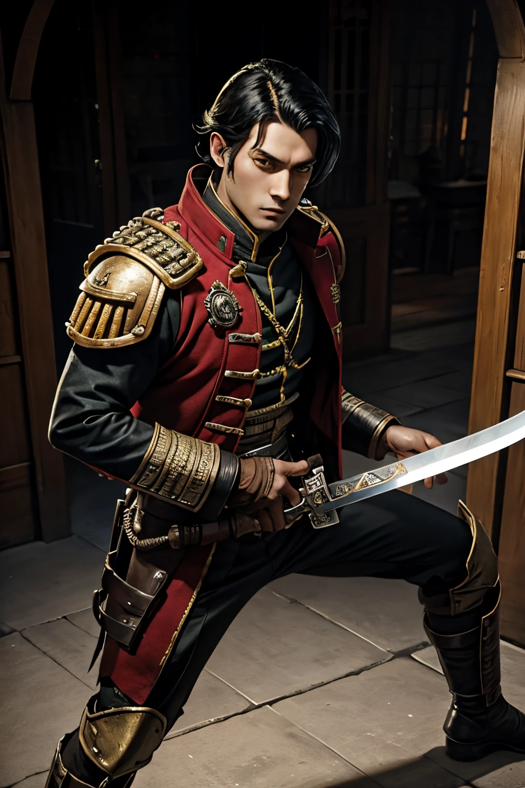 warhammer 40k rogue trader wuxia male black hair swordsman