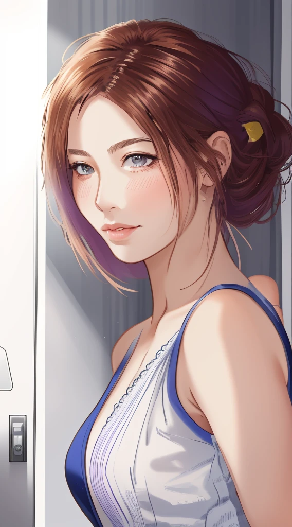 Picture of a woman in a skirt standing in front of a door, line art behavior hd, line art portrait, Perfect lines, Clean ink detailed line drawing, realistic line drawing, Very fine ink line drawing, beautiful line art, intense line art, line art, clean linework, line art - n 9, line art illustration