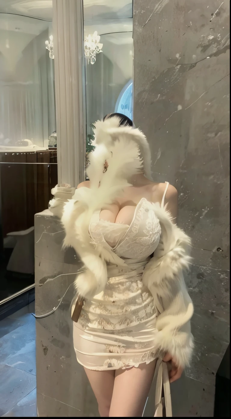 cardigan,Full cleavage, deep cleavage, huge breasts, breasts larger than watermelons, snow-white skin
