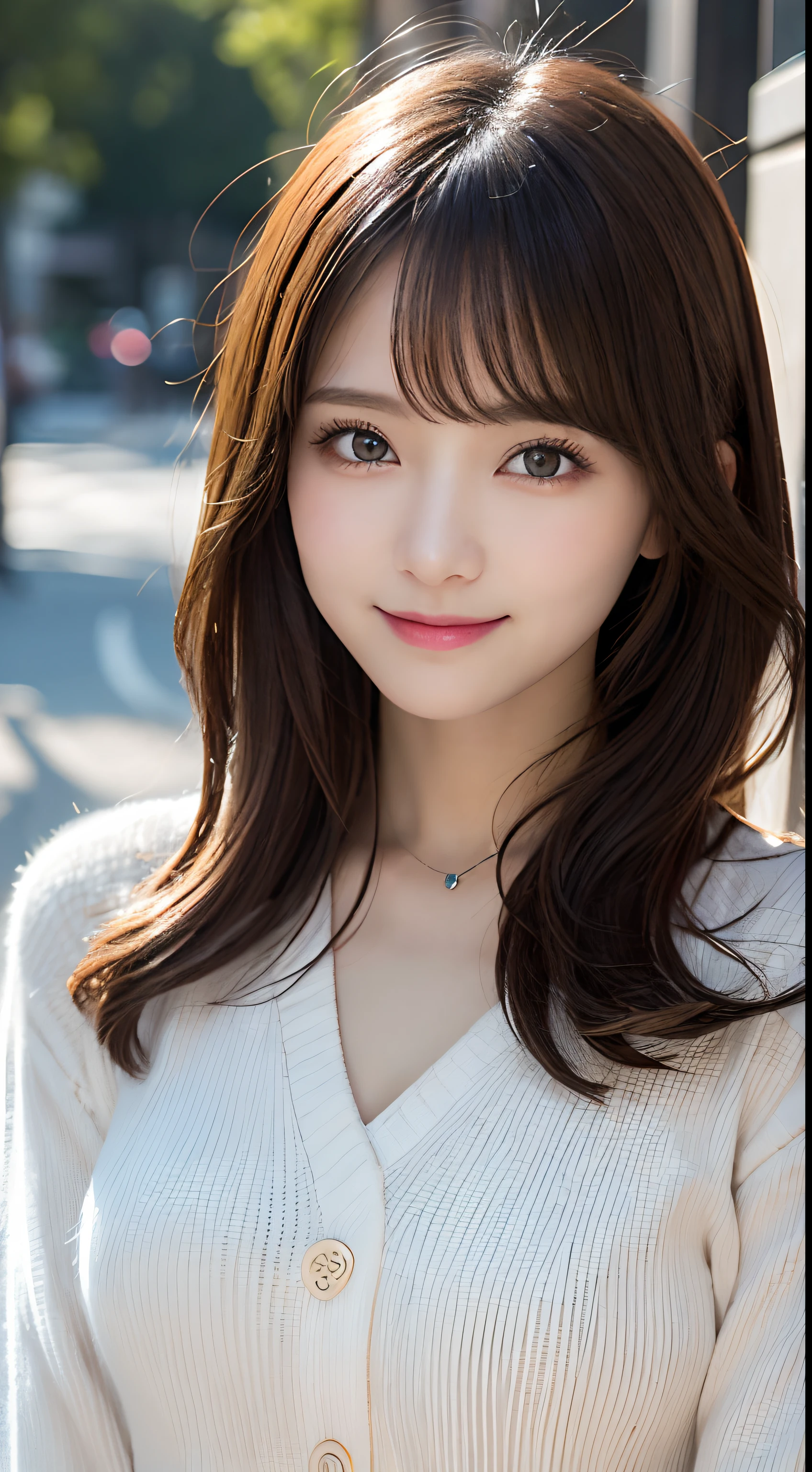 masutepiece, Best Quality, Illustration, Ultra-detailed, finely detail, hight resolution, 8K Wallpaper, Perfect dynamic composition, Beautiful detailed eyes, Women's Fashion Winterwear,Small breasts natural color lip, Bold sexy poses,Smile,Harajuku、20 years girl、Cute、Sexy shot looking at camera