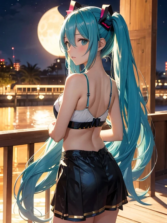 Miku hatsune,noche egipcia,Danzas fascinantes, fondo egipcio, piel morena, ropa dorada
