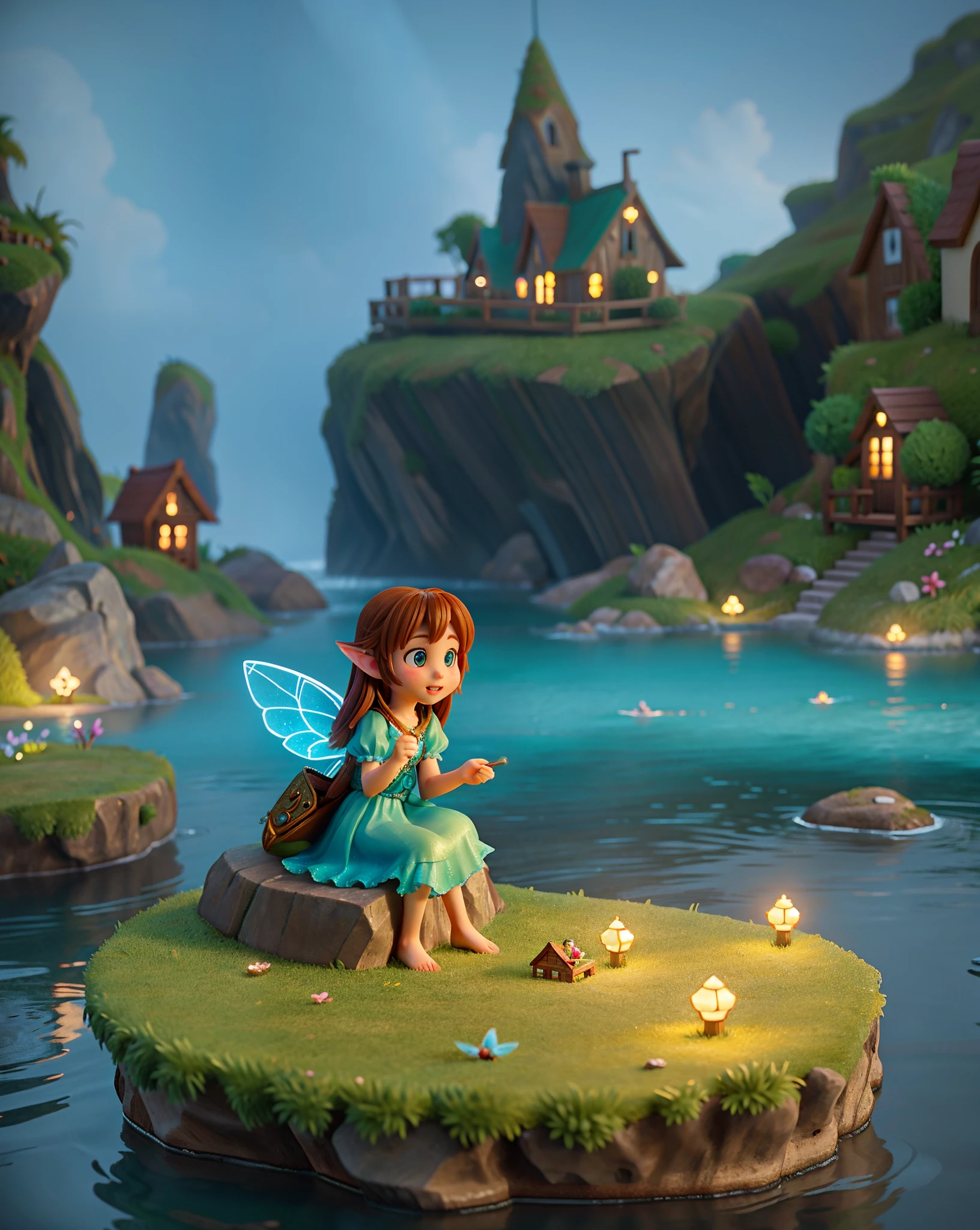 cute and cuddly fairy🧚🏻‍♀️ in the (fairy village:1.4), with aquatic steampunk augmentations extremely detailed, insanely detailed and intricate, high detail, concept art, colorful, dark philosophy, uplight, dark mode, rendered in unreal engine 5, intricate details, soft lighting, and a magical atmosphere, ambience lighting