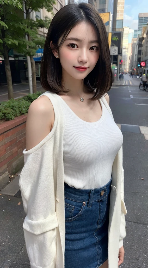 randome pose, mix4, (8K, Raw photography, top-quality, ​masterpiece: 1.45), (realisitic, Photorealsitic: 1.37), one girls, cute little, A smile、Cityscape, natta, profetional lighting, plain,a park,photon maping, Radio City, physically-based renderingt, Gradient black hair, white  hair, Straight Long Cut,gals,a handsome, girl with, large full breasts,long-sleeve,coat,Autumn clothes,Winter Outfit,top quality photo, hight resolution, 1080p, (clearface), (Detailed face description), (Detailed hand description), (​masterpiece), 逼真, extreme light and shadows, dishevled hair, ​masterpiece, lush detail, (Fine facial features), (Highest Quality Photos), (​masterpiece), (finely eye), dual、Look in front of you, Fine clavicle,Emphasis on the armpits、Show lower milk,