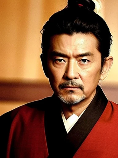 three kingdoms、Han people、Best Quality, A old man, Solo, Asian, ((Upper body:1.3))、hair in bun、hair tied、Ornament on the head