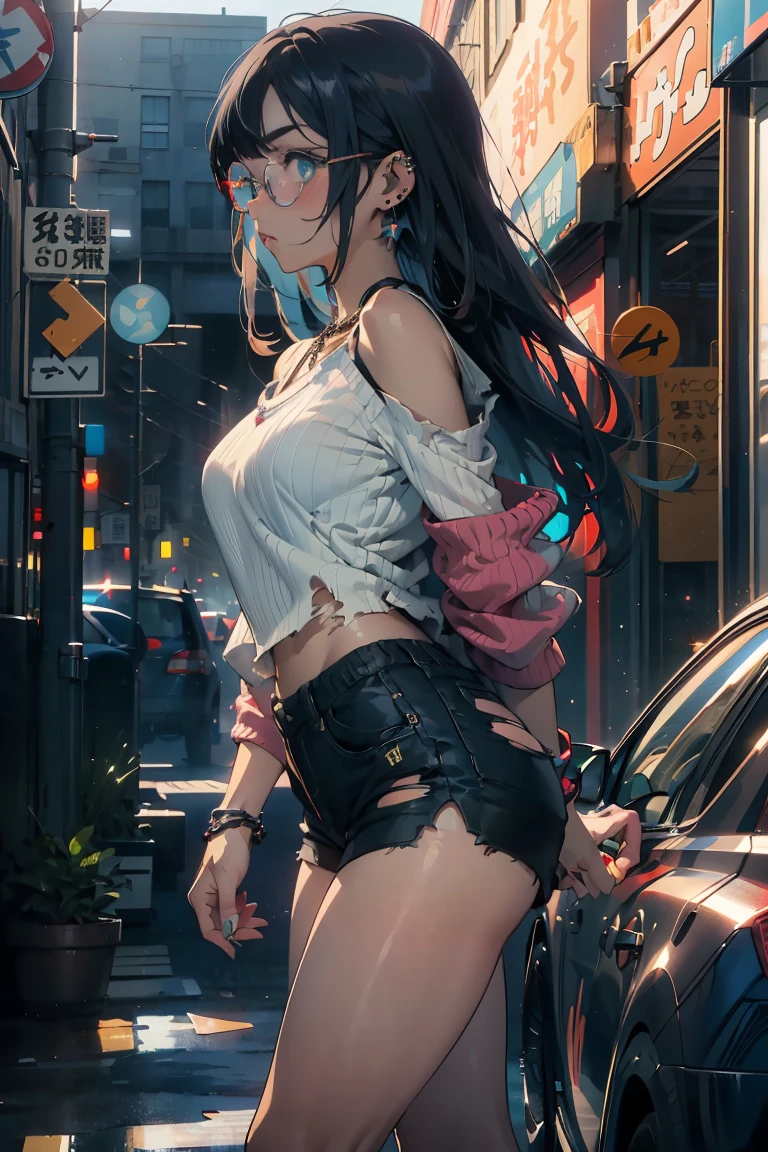 Random pose、cowgirl position、、cowgirl position、Upper body naked、nude、Hide your with your hands、Blushing、Embarrassed expression、、Not wearing a bra、Black Hair、Side Ponytail、Pale purple eyes、、Blushing、lipstick、Perfect hands、Detailed hands、Train seats、hand bra