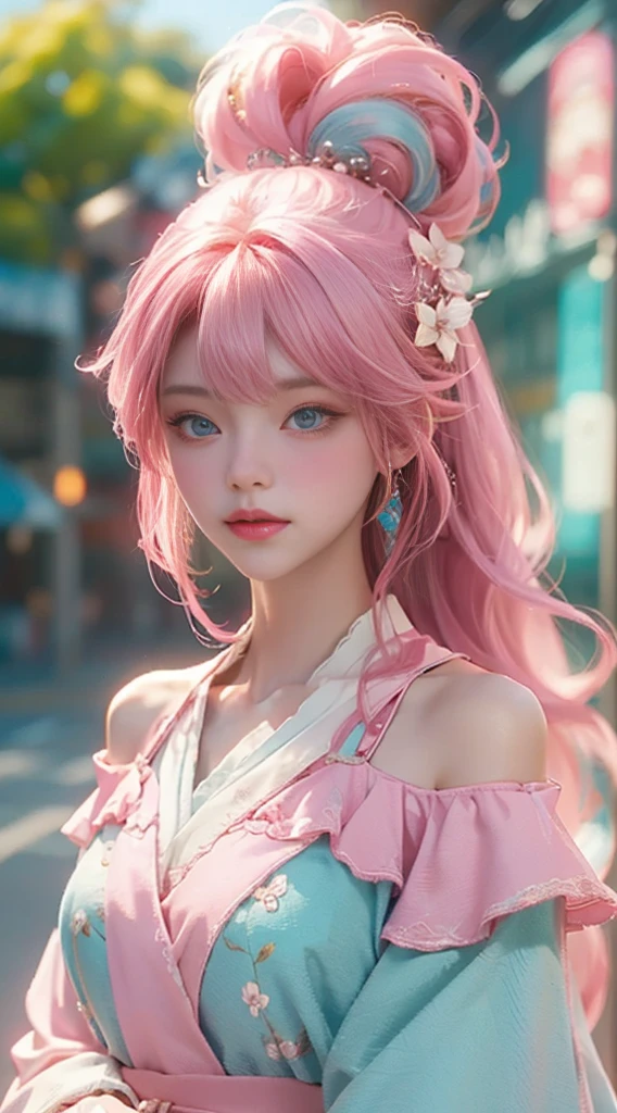 ((optimal quality)), ((masterpaintings)), (Detail:1.4), 3D, Beautiful cyberpunk female images,hdr(HighDynamicRange,raytrace,NVIDIA RTX,Hyper-Resolution,illusory 5,sub-surface Scattering,PBR textures,post-processed,Anisotropy Filtering,depth of field,maximum definition and sharpnesulti-layer texture,Albedo e mapas Speculares,Surface Colorinitsu-Accurate simulation of material interactions,perfectly proportioned,octane render of the,Two-colored light,Large aperture,Low ISO,White balance,Rule three points、8K raw data、beautiful bright pupils,off-the-shoulder clotheine pupils,Delicate face and eyes,long eyeslashelushlush,Delicate and fluffy hair,Pink lips,Pure,cute pubic hair,Sweet girl,Artistic sense,Casual wear,Advancedsense,Cherry blossom petaleautiful hair accessories,Pink hair