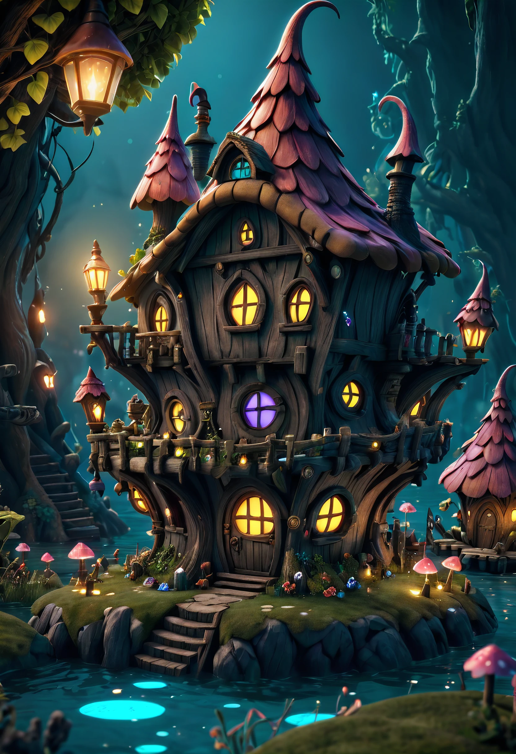cute and cuddly fairy🧚🏻‍♀️ in the (fairy village:1.4), with aquatic steampunk augmentations extremely detailed, insanely detailed and intricate, high detail, concept art, colorful, dark philosophy, uplight, dark mode, rendered in unreal engine 5, intricate details, soft lighting, and a magical atmosphere, ambience lighting