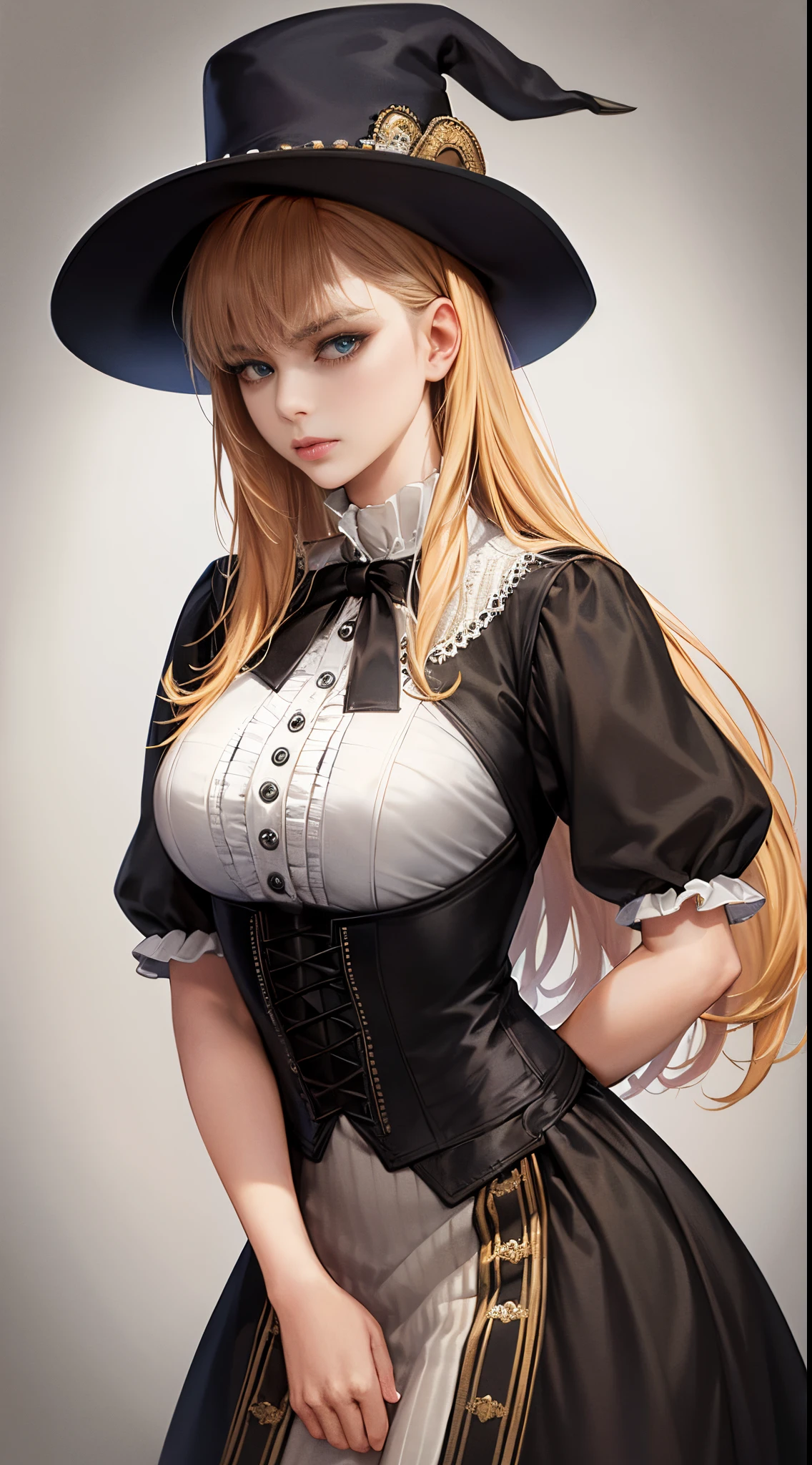 western fantasy，victoriana，A beautyful girl，Stood up，plain clothing and minimalist clothing