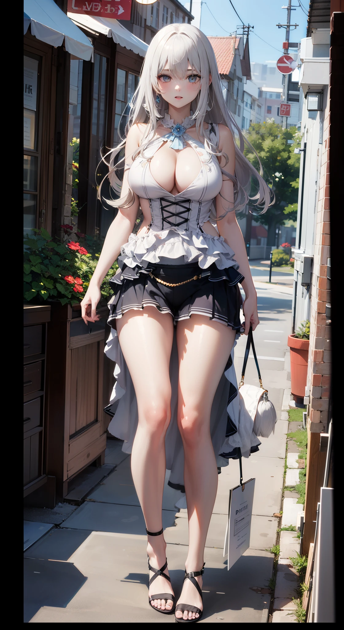 gorgeous gray hair,teenage wife,Bigchest,Real-time 2D images