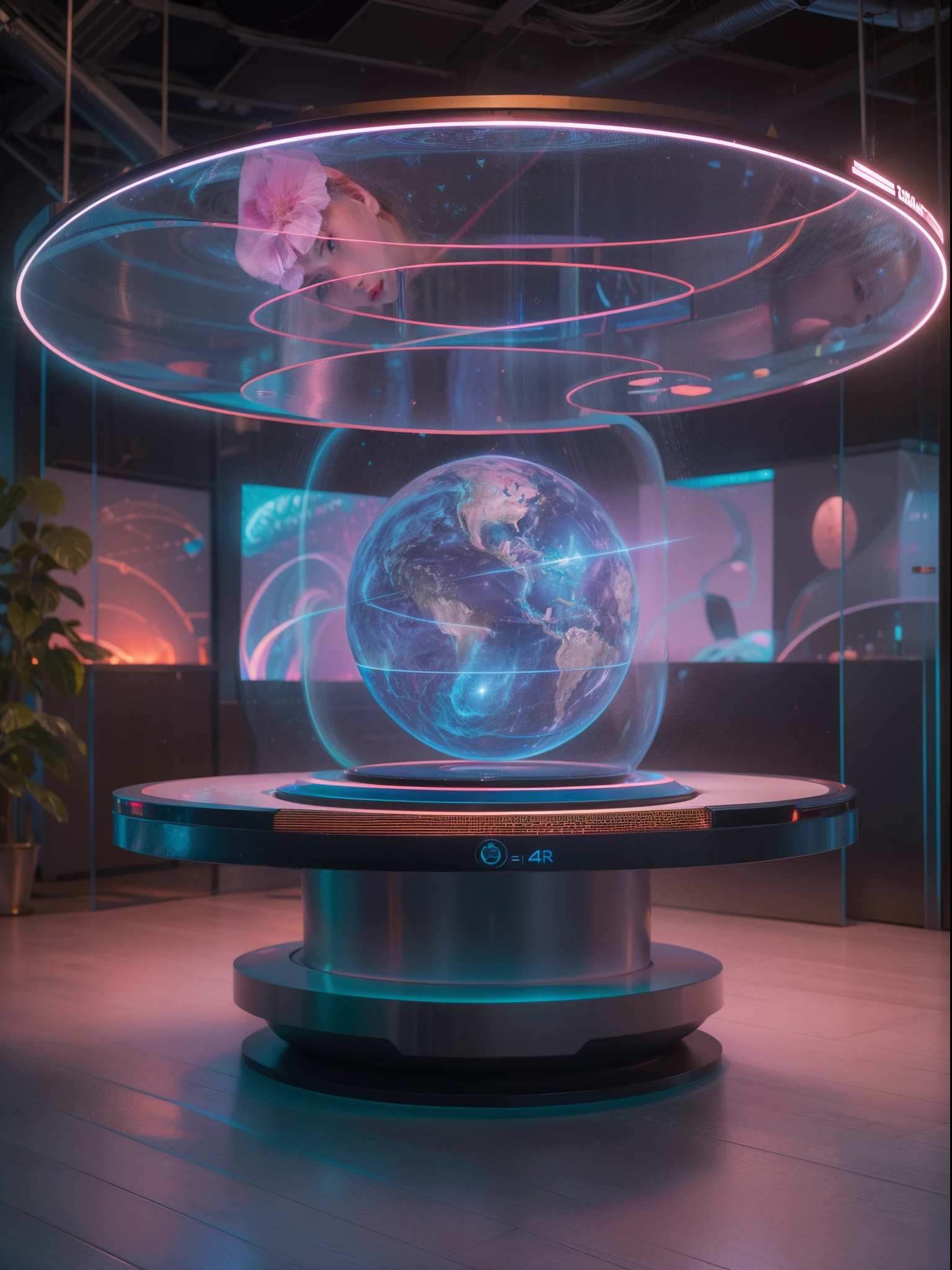AI-generated holographic displays coexist with the physical realm, creating immersive and interactive environmen quality, 4k, highres, ultra-detailed, masterpiece:1.2), vivid colors, sharp focus, HDR, studio lighting, (realistic:1.37) [shadow and light], [smooth lines and textures]