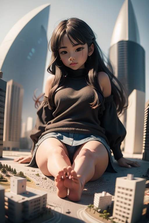 Giantess Barefoot Mini City Stepping on ants