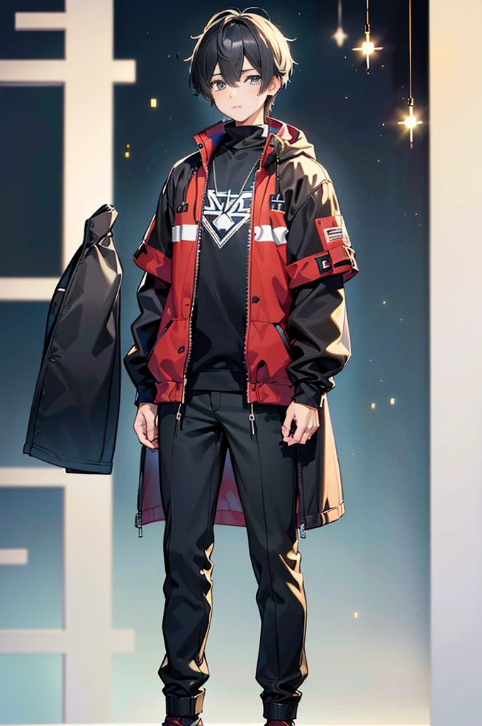 (top-quality、8k、32k、​masterpiece、UHD:1.2),structurally correct、(layered clothes:1.1)、creation、dust particles、((very tall,Cool male college student style,cute boys))、smooth anime cg art、Detailed Moe Anime Art