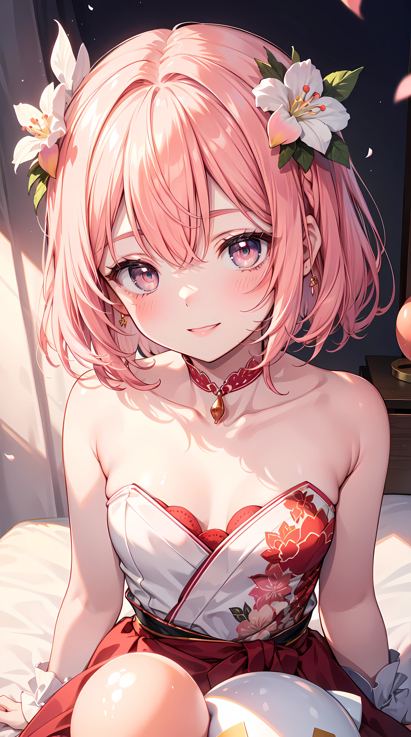 Yaya Miko Genshin naked with a spring wreath of flowers on her head erotic porn art 3D