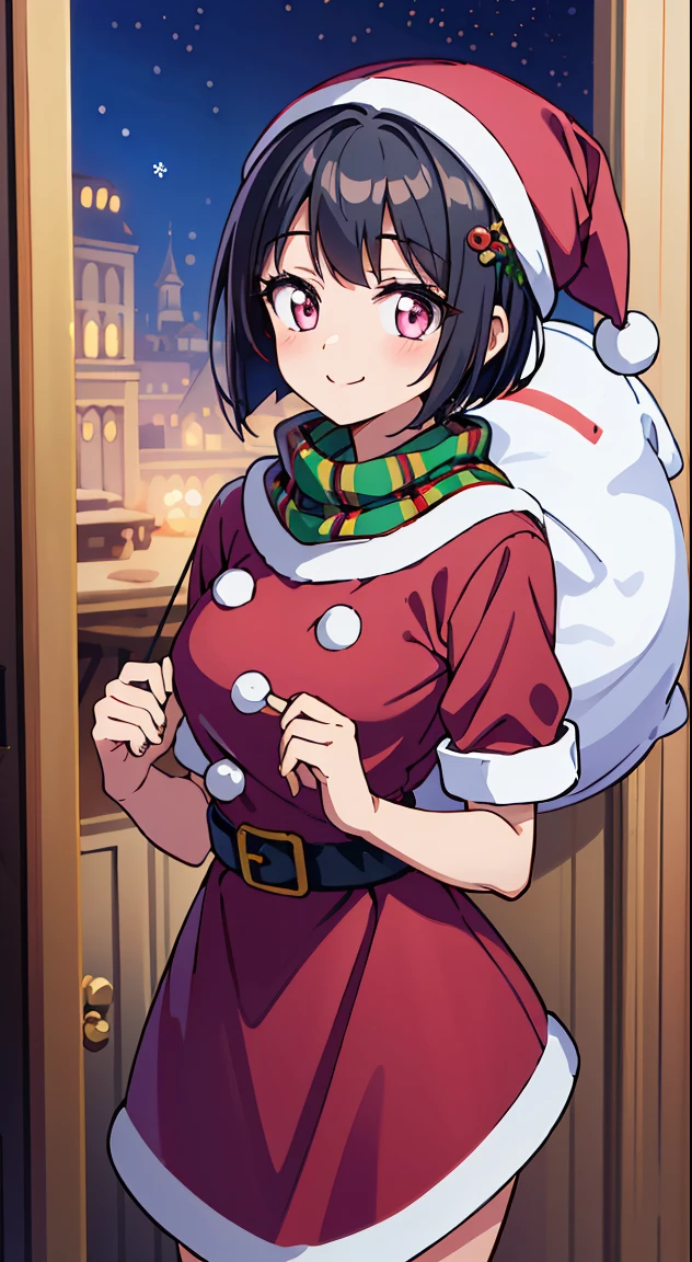 (masterpiece, Best Quality, Perfect Anatomy, High quality:1.4), nice hand, Perfect hands, Detailed beautiful hands, Large_filesize, fulcolor, hight resolution, symmetric, exceptional, Best aesthetic, newest, Anime, very beautiful detailed body,The hair,faces,The eye,BREAK,


 Beautiful Girl, (17 years old girl), Very detailed, colourfull, highest details, 1 beautiful girl, Solo,(Cute:1.5),(Chibi:0.8), (kawaii:1.5),(Lori:0.5),(girl, Cute, Cheerful, Loli face, slightly bulging chest),(A dark-haired,Disheveled short bob,tareme,Pink eyes:1.55),(sano,A smile,Bad face:1.2), (White rabbit ear headband:1.2),Shiny skin,Clear skin, Beautiful skin,(best quality face),(Top quality glowing eyes), (The best smile,Doya face:1.45), BREAK  ( santa costume, Red dress:1.65 ), Hat BREAK is vertical striped knit, (Knitted scarves:1.4), Sweaters, Ribbed sweater, a miniskirt, Tight Dress, Black knee socks BREAK is night, Starry sky, In the sky, Flying, Present Box, Snow, Yuki, Snowflake BREAK is a great hand, Perfect hands ,depth of fields, cute make-up,


BREAK 
(Red flower ornament:1.2), 


BREAK,(outdoor),
(backdrop of a city landscape :1.3) ,
(extraordinary beautiful woman from entrance door :1.3) ,
(a woman arrived home side :1.3) ,
(opened the entrance door :1.4),
(SWAT standing:1.3),
(While shyly hesitating :1.4),
(cowardice :1.2) ,
(upward glance :1.2) ,
looking up ,
from above ,depth of fields,

 BREAK,wakame,wakame,wakame,(Cowboy Shot:1.4), 

BREAK,(Blurry background:1.3),(absurderes, hight resolution, Super Detail Art),cel shading,Clear Color, Lonely optical effect, Beautiful pictures, Bright glow, mystic atmosphere,(Close-up of girl:1.1), Mystical light particle effect,manga influence, clean line drawings,