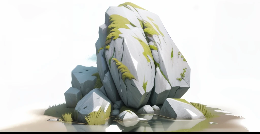 (Best quality,4K,A high resolution,tmasterpiece:1.6)，There are runes，A mossy rock on a grassy mountain, great rock, Processing stone, rocky environment, Concept film, herrarthstone, environmentart, mossy stone, natural learning, Depicted as game concept art, Lochaig Rock, big sharp rock, painted in high resolution, Rock painting, Environmental painting, giant rocks, concept-art,フォトリアリスティック，Thick coating,Dark style，High degree of completion，Realisticstyle，