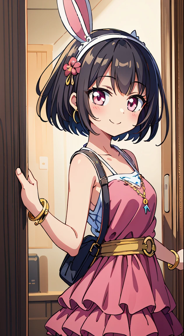 (masutepiece, Best Quality, Perfect Anatomy, High quality:1.4), nice hand, Perfect hands, Detailed beautiful hands, Large_filesize, fulcolor, hight resolution, symmetric, exceptional, Best aesthetic, newest, Anime, very beautiful detailed body,The hair,faces,The eye,BREAK,
Beautiful Girl, (17 years old girl), Very detailed, colourfull, highest details, 1 beautiful girl, Solo,(Cute:1.5),(Chibi:0.8), (kawaii:1.5),(Lori:0.5),(girl, Cute, Cheerful, Loli face, slightly bulging chest),(A dark-haired,Disheveled short bob,tareme,Pink eyes:1.55),(sano,A smile,Bad face:1.2), (White rabbit ear headband:1.2),Shiny skin,Clear skin, Beautiful skin,(best quality face),(Top quality glowing eyes), (The best smile,Doya face:1.45), BREAK
Acoustic Serenity Boho Vibes,
Flowy bohemian dress with a subtle guitar or music print,
Fringed vest for a touch of free-spirited boho style,
Layered bracelets and beaded accessories,
Suede ankle boots with a comfortable heel,
Wide-brimmed floppy hat for a laid-back feel,
Crossbody bag with guitar strap details,
Natural, earthy-toned makeup for a fresh look,
Loose waves or beachy curls for a carefree appearance,
Feather or dreamcatcher earrings for added boho charm,Cute makeup BREAK BREAK
(Red flower ornament:1.2),
BREAK,(plein air),
(urban landscape background :1.3) ,
(Extraordinary beautiful woman from the front door :1.3) ,
(A woman arrived at the house :1.3) ,
(opened the entrance door :1.4),
(SWAT standing:1.3),
(Although I'm shy :1.4),
(timid :1.2) ,
(upward looking gaze :1.2) ,
Looking Up ,
From above ,depth of fields,
BREAK,wakame,wakame,wakame,(Cowboy Shot:1.4),
BREAK,(Blurry background:1.3),(absurderes, hight resolution, Super Detail Art),cel shading,Clear Color, Lonely optical effect, Beautiful pictures, Bright glow, mystic atmosphere,(Close-up of girl:1.1), Mystical light particle effect,manga influence, clean line drawings,