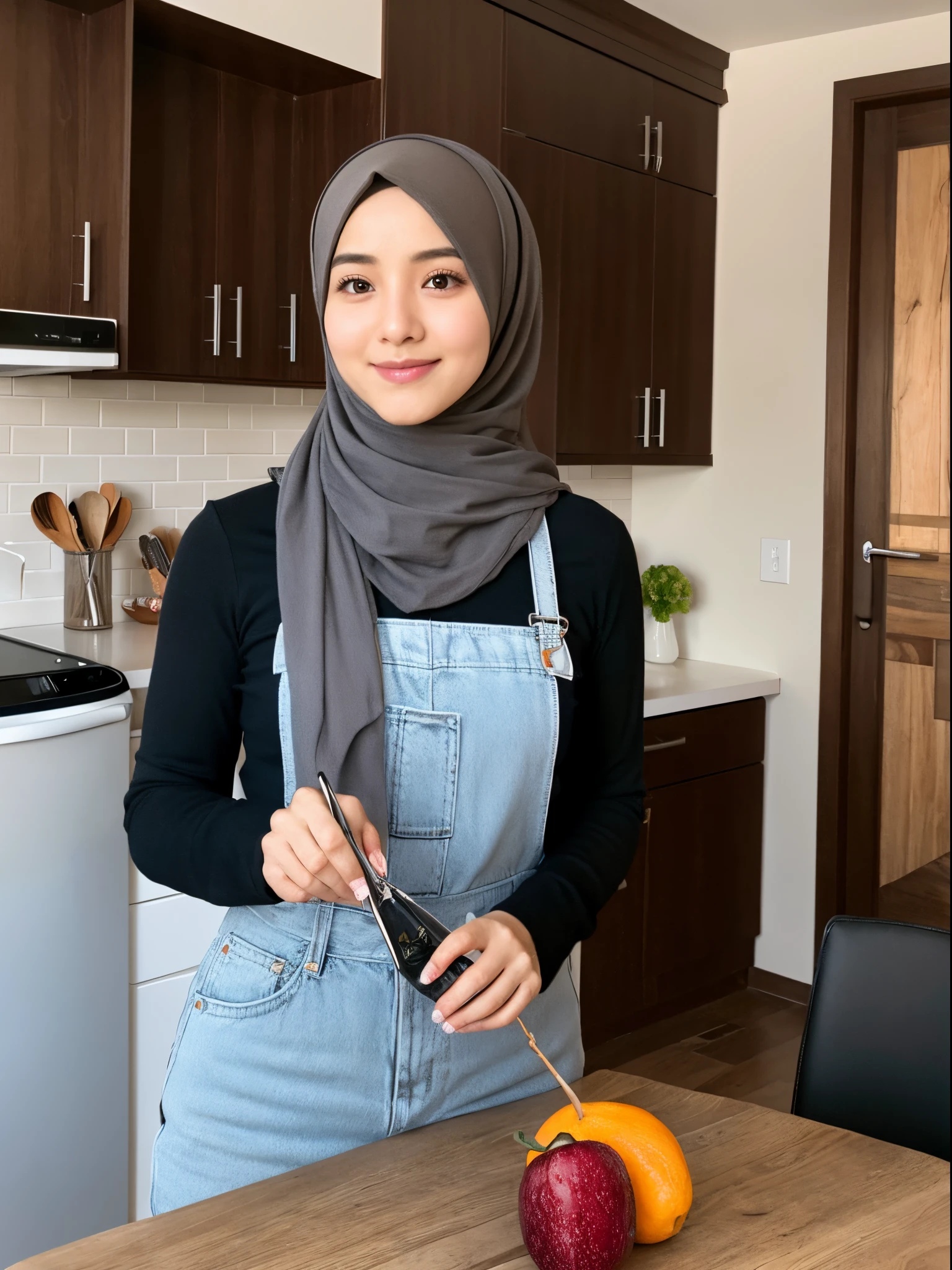 25 years old, hijab, kitchen