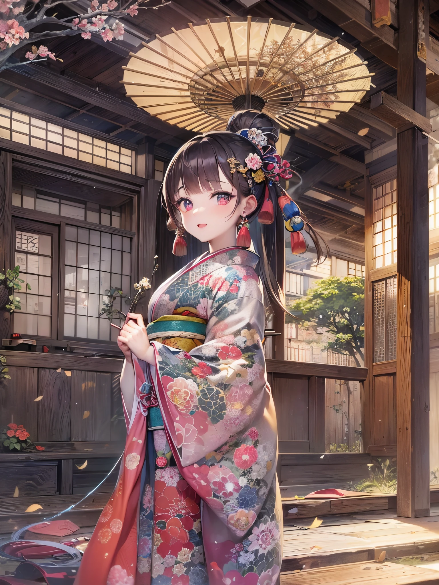 ((Finest quality)),(超A high resolution),(ultra-detailliert),(Meticulous portrayal),((Best Anime)),(Finest works of art),(Ultra-Precision Art),(The art of astounding depiction,Overwhelming depiction:1.5),(Complex and detailed Japanese art:1.6), (女性1人:1.5),(Very neat and beautiful face:1.6),Yukata:1.6, Summer Night Sky,wind chime,morning glory,curtain,Old electric fan,traditional Japanese room