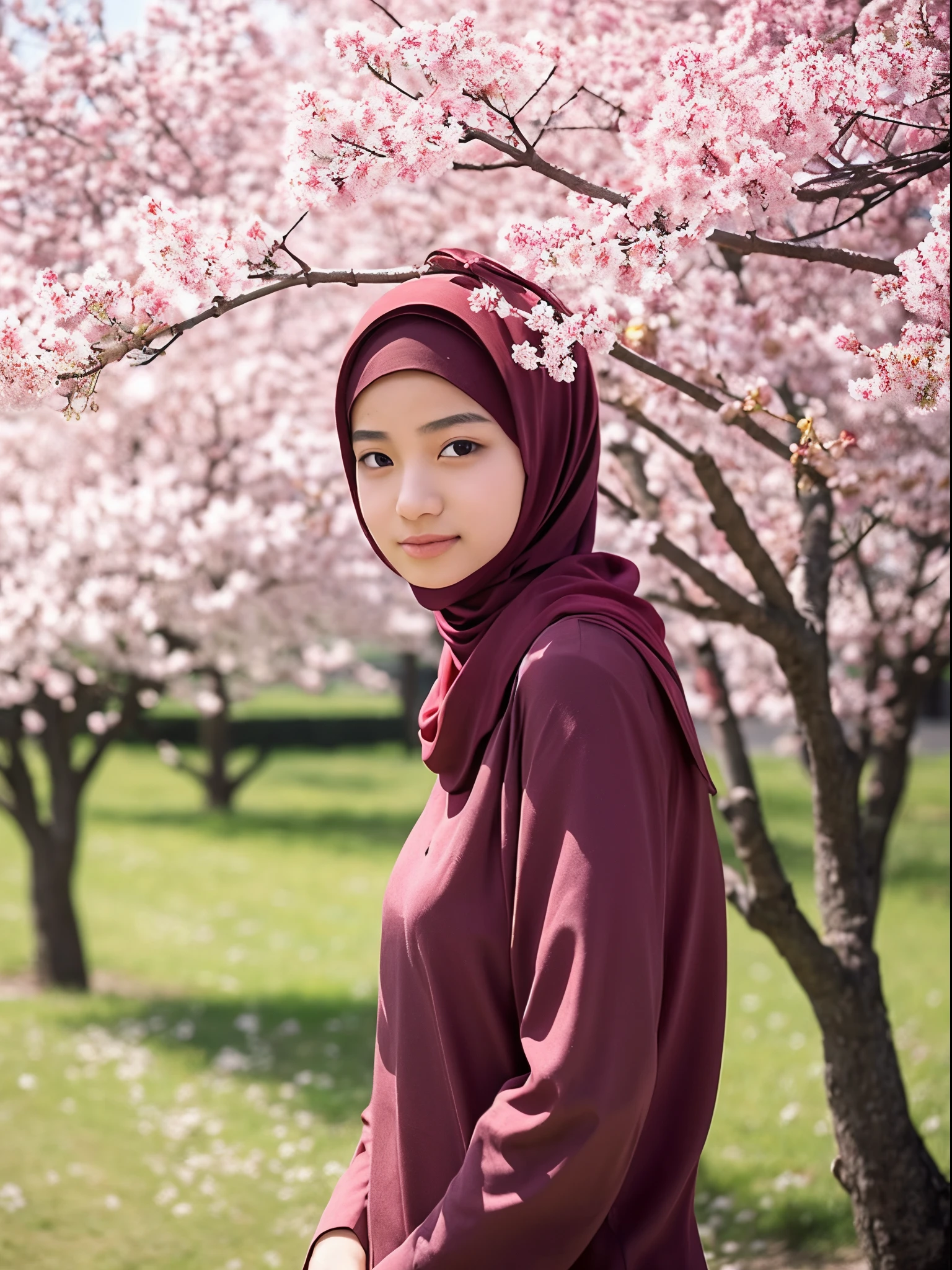 High quality image, masterpiece, detailed hair texture, detailed skin texture, detailed cloth texture, 8k, ultra detailed skin texture, ultra detailed photo, skin pores, portrait of a girl, wearing hijab, add fabric details, realistic fabric texture, realistic skin texture
