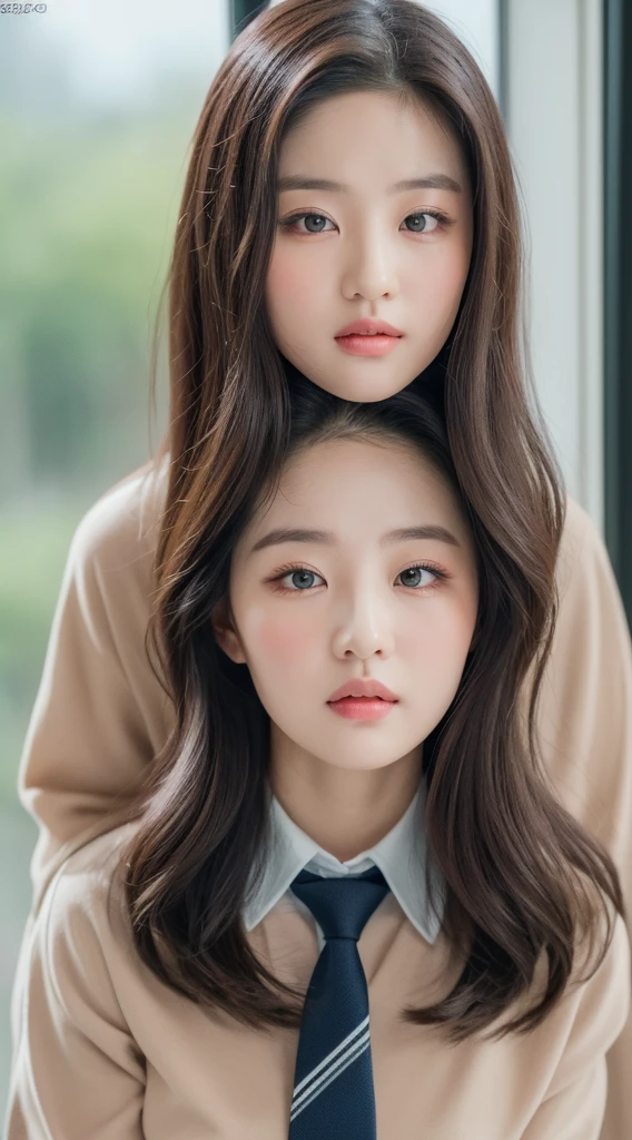 ((Best quality, 8k, Masterpiece :1.3)), Sharp focus :1.2, A pretty woman with perfect figure :1.4, Slender abs :1.2, big breass:1.2, layered hair:1.2. ((Shirt with tie.Long sleeve. Naked )), Kiss. Hug. Bite your lip. very funny. In front of the window. Room •Highly detailed face and skin texture, Detailed eyes, Double eyelid. Full Body_mix4, 20d,realistis,foto-realistis:1.37