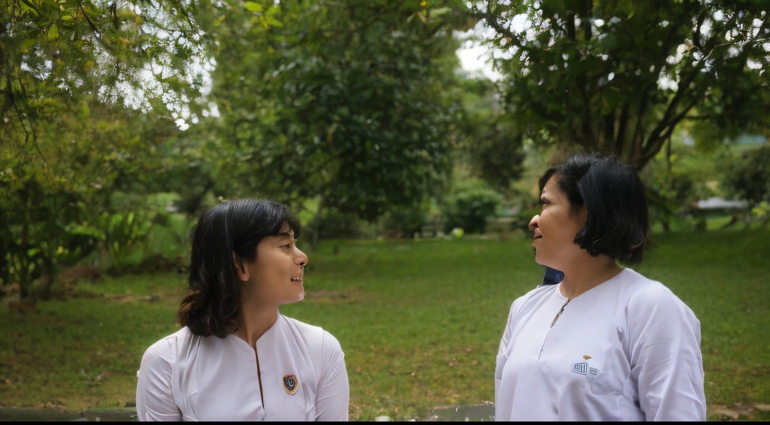 A film still of 1 young malay woman with hijab and baju kurung and 1 malay old man in kopiah having an argument in malay village, near paddy fields, shouting and cursing, angry at each other, angry expression, 35mm, wide shot, full body, cool-toned color grading, depth of field cinematography effect, Natural Lighting, high quality, ultra detail, 8k resolution, in the style of Amelie Poulain directed by Jean-Pierre Jeunet , high saturation, 28mm lens, Establishing shot, High Contrast cinematography effect, Natural Lighting, Desaturate color grading, high quality, ultra detail, 8k resolution,