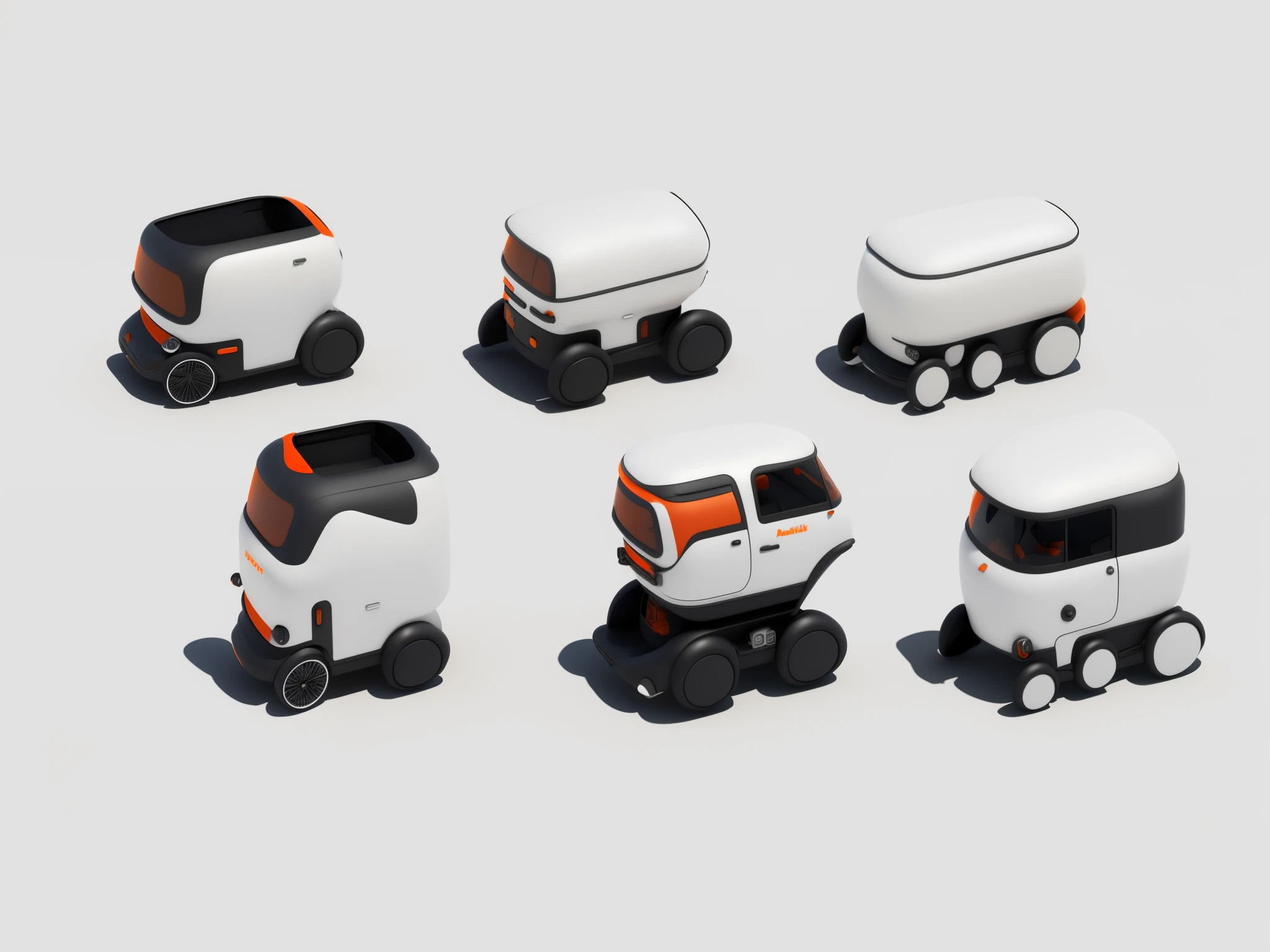 food truck, orange color scheme, Storage space, a 3D render, Future product automotive photography, rendering, 3 d model, 3 d model, Product design renderings, Innovative product concepts, bauhause, Minimalist, 电影灯光, lightand shade contrast, a color, Sony FE, Sony FE , A high resolution, high detal, 16k,Replace white with orange