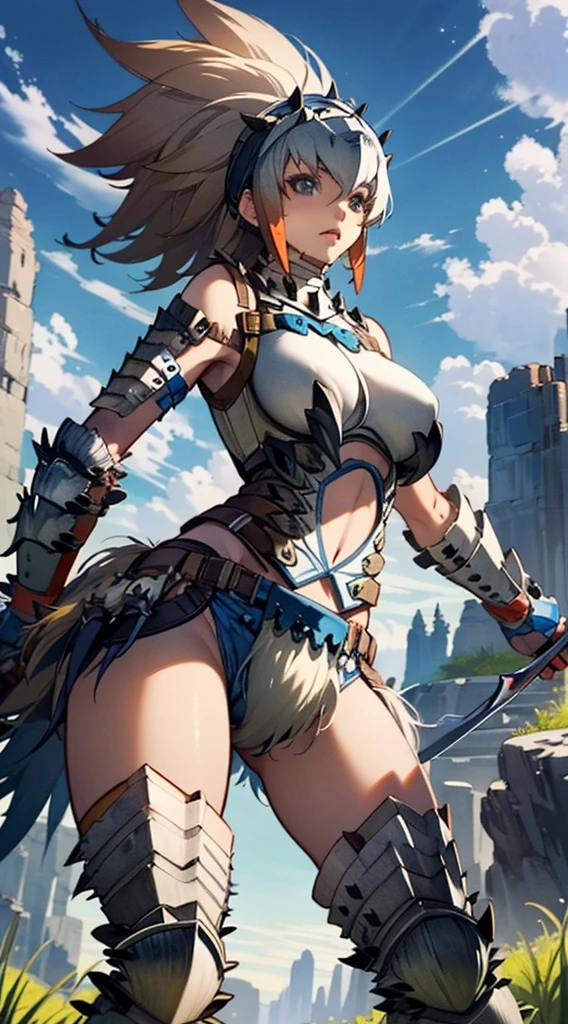8K,Ultra Detail,ultra-quality,ultra precision,ultimate masutepiece,Monster Hunter(game),big boobs,cute Girl,