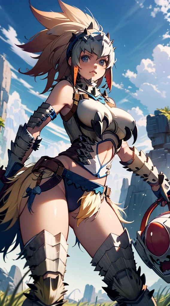 Anime girl with sword and helmet in the field, armor girl, 2. 5 d cgi anime fantasy artwork, high detailed official artwork, rossdraws 1. 0, Detailed Digital Anime Art, mechanized valkyrie girl, in monster hunter armor, ultra detailed game art, 8k high quality detailed art, very detailed Artgerm, fanart best artstation