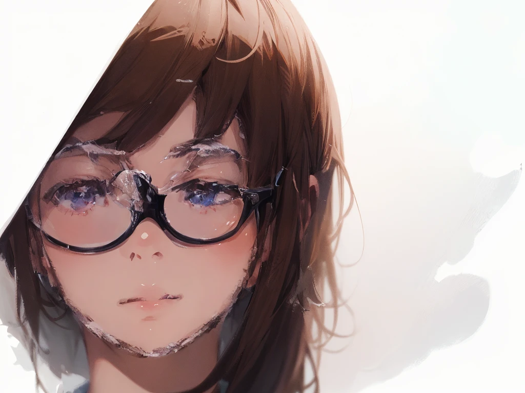 Picture of a girl with glasses, anime portrait , seinen manga portrait, inspired by Iwao Takamoto, semirealistic anime style, 2 d anime style, inspired by Yamagata Hiro, high quality