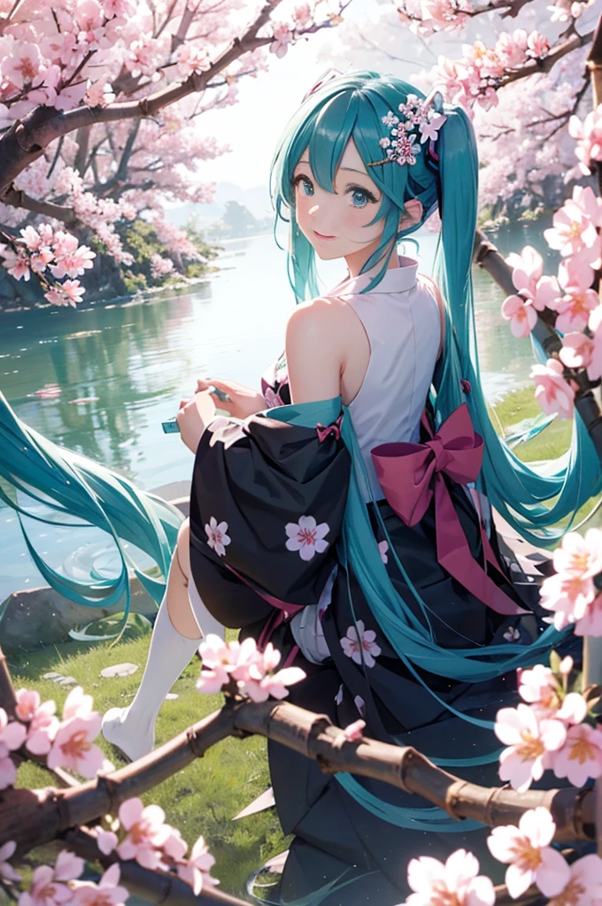 miku hatsune，Kimono，(Pines，bamboo，Plum Blossom，)The dragon、