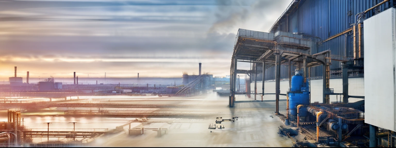 (Industrial landscape) (Best Quality,4k,8K,hight resolution,Masterpiece:1.2),Ultra-detailed,(Realistic,Photorealistic,photo-realistic:1.37),Colorful and bright background,blurry bokeh effect,Deep color,Rich color