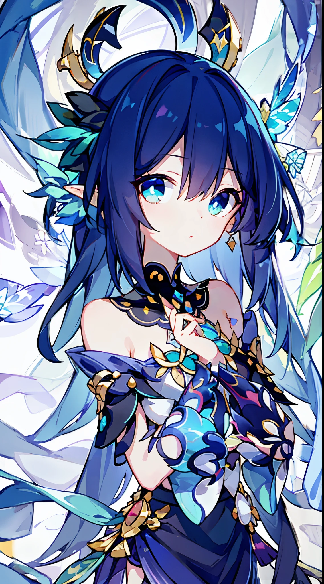 (Best Quality,8K,hight resolution:1.2), Brightly colored hair waving in the wind, Captivating rainbow-colored eyes like a kaleidoscope, Cute and innocent face with rosy cheeks, the fantastical existence of an angel, A moonlit night that emits a soft light, sacred figures and mythical beings, Mini skirt fluttering in the wind, tops that show shoulders, Elegant uniforms, dramatic long oxtail hair, delicate and sophisticated curves, Highly detailed and realistic representation, highest level of craftsmanship, Reproduce breathtaking details in 8K resolution, Vibrant colors that pop out, The perfect combination of realism and fantasy, A mesmerizing masterpiece that captures every intricate detail.