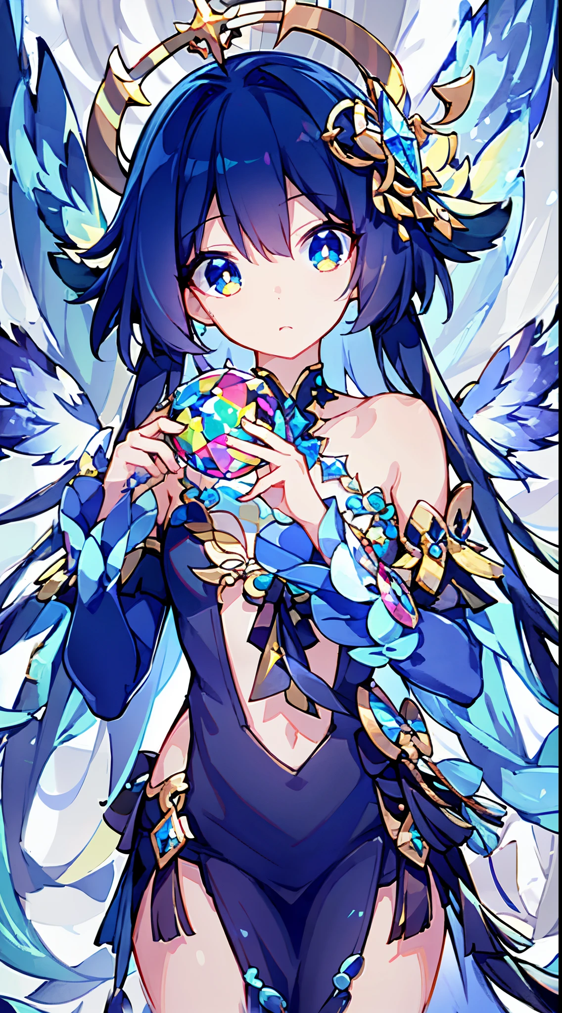 (Best Quality,8K,hight resolution:1.2), Brightly colored hair sways in the wind, Captivating rainbow-colored eyes like a kaleidoscope, Cute and innocent face with rosy cheeks, the fantastical existence of an angel, A moonlit night that emits a soft light, sacred figures and mythical beings, Mini skirt fluttering in the wind, tops that show shoulders, Elegant uniforms, dramatic long oxtail hair, delicate and sophisticated curves, Highly detailed and realistic representation, highest level of craftsmanship, Reproduce breathtaking detail in 8K resolution, Vibrant colors that pop out, The perfect combination of realism and fantasy, A mesmerizing masterpiece that captures every intricate detail.