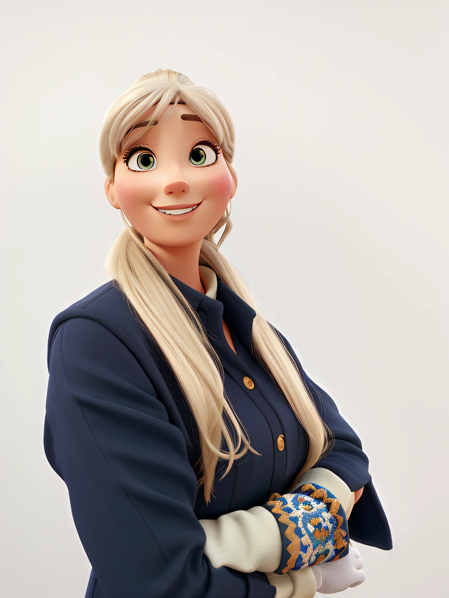 Una donna bianca stile disney pixar, high quality, better quality