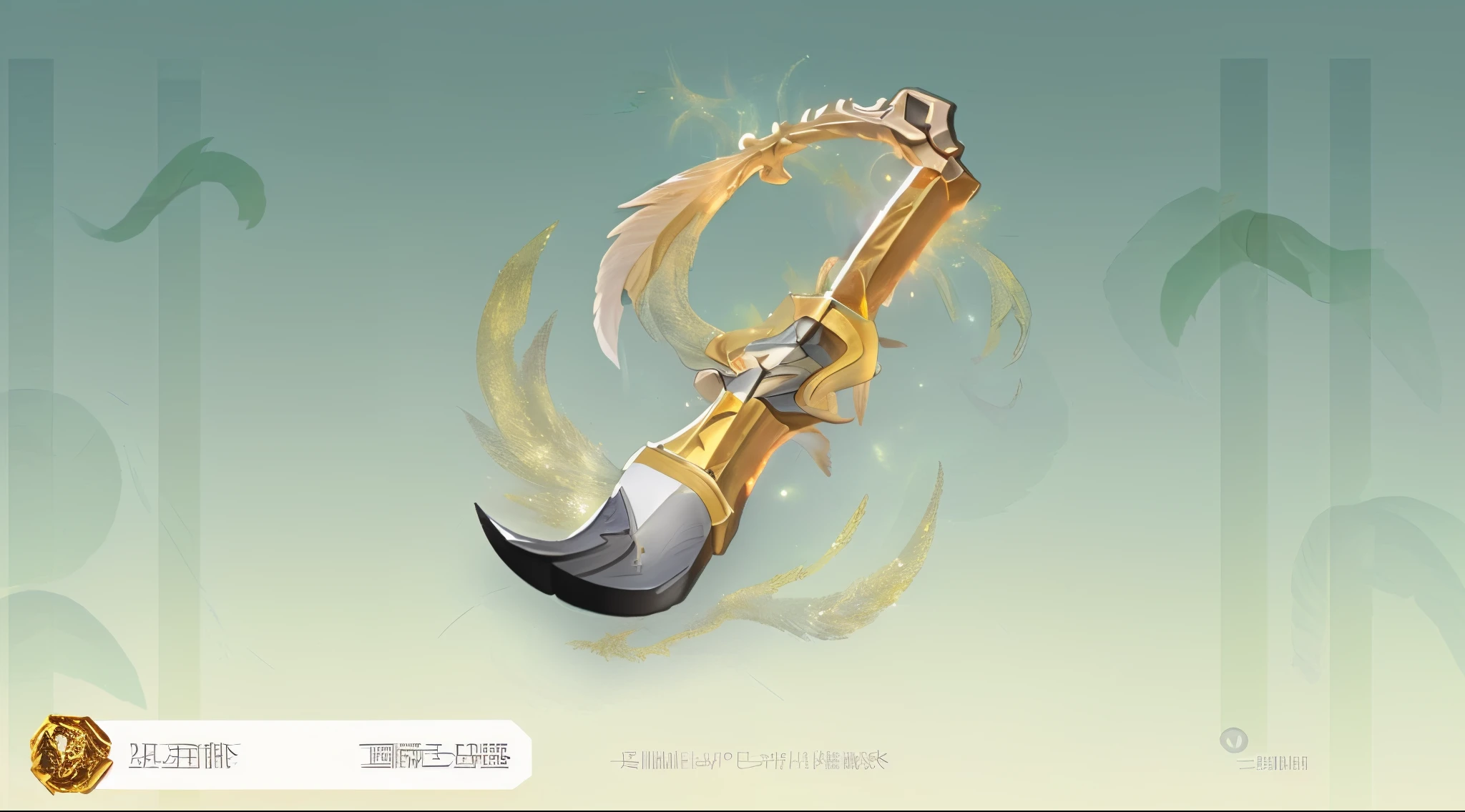 high detal,high high quality,Off-white,quill,bright,Overhead light , golden colored,Structured,weapon design