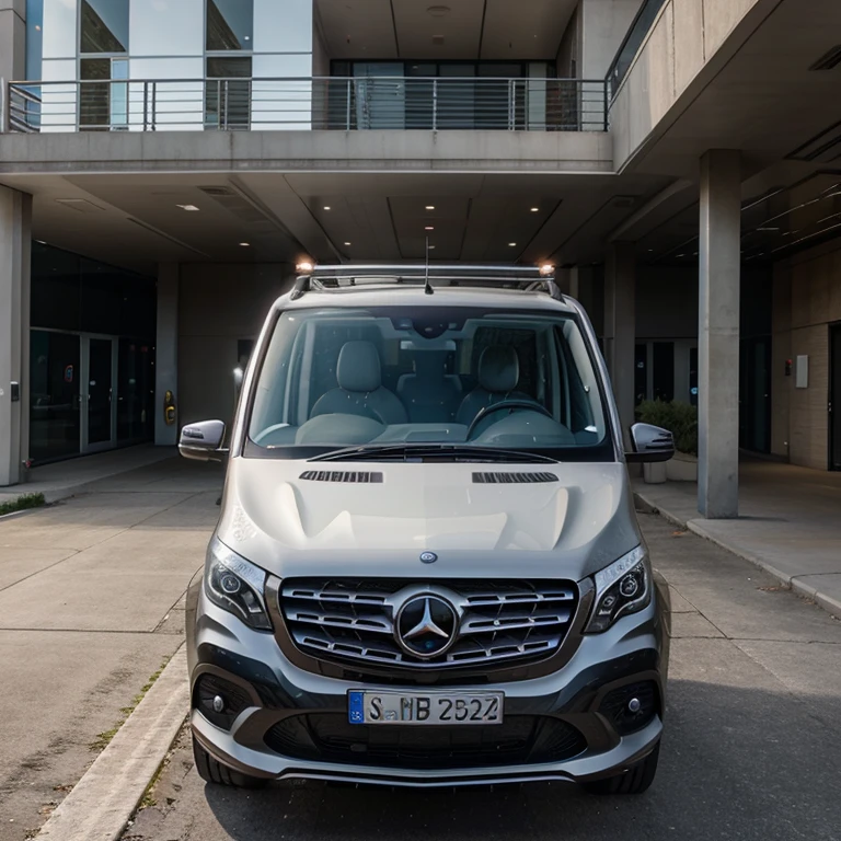 Generate a front and back photo of the Mercedes v-class
