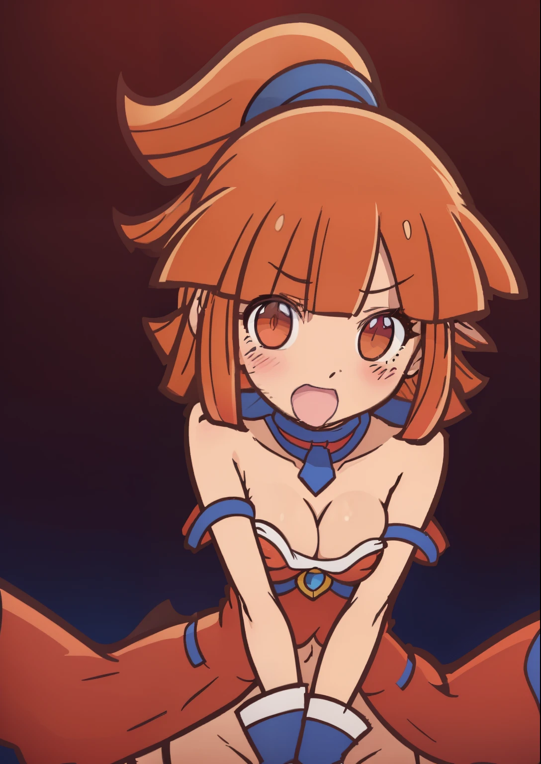 (1girl in, hight resolution,, Very detailed, full of details, Cinematic lighting),NSFW,Opening Mouth,cleavage of the breast,fullnude,fullnude,facing front,perspiring,red blush,ahegao