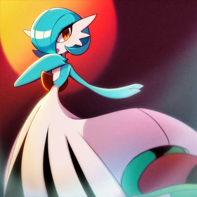 ​masterpiece, best_quality, 1girl in, 独奏, gardevoir, creatures \(ty\), game freak, Nintendo, A pokémon, A pokémon \(games\), Pokémon Unite, bangss, Colored skin, female focus, flat-chest, 3rd Gen Pokémon, lightblue hair, light blue skin, Hair above one eye, multicolored skin, A pokémon\(creatures\), Orange Eyes, shorth hair, Two-tone skin, de pele branca、black color wedding dress、black color wedding dress
