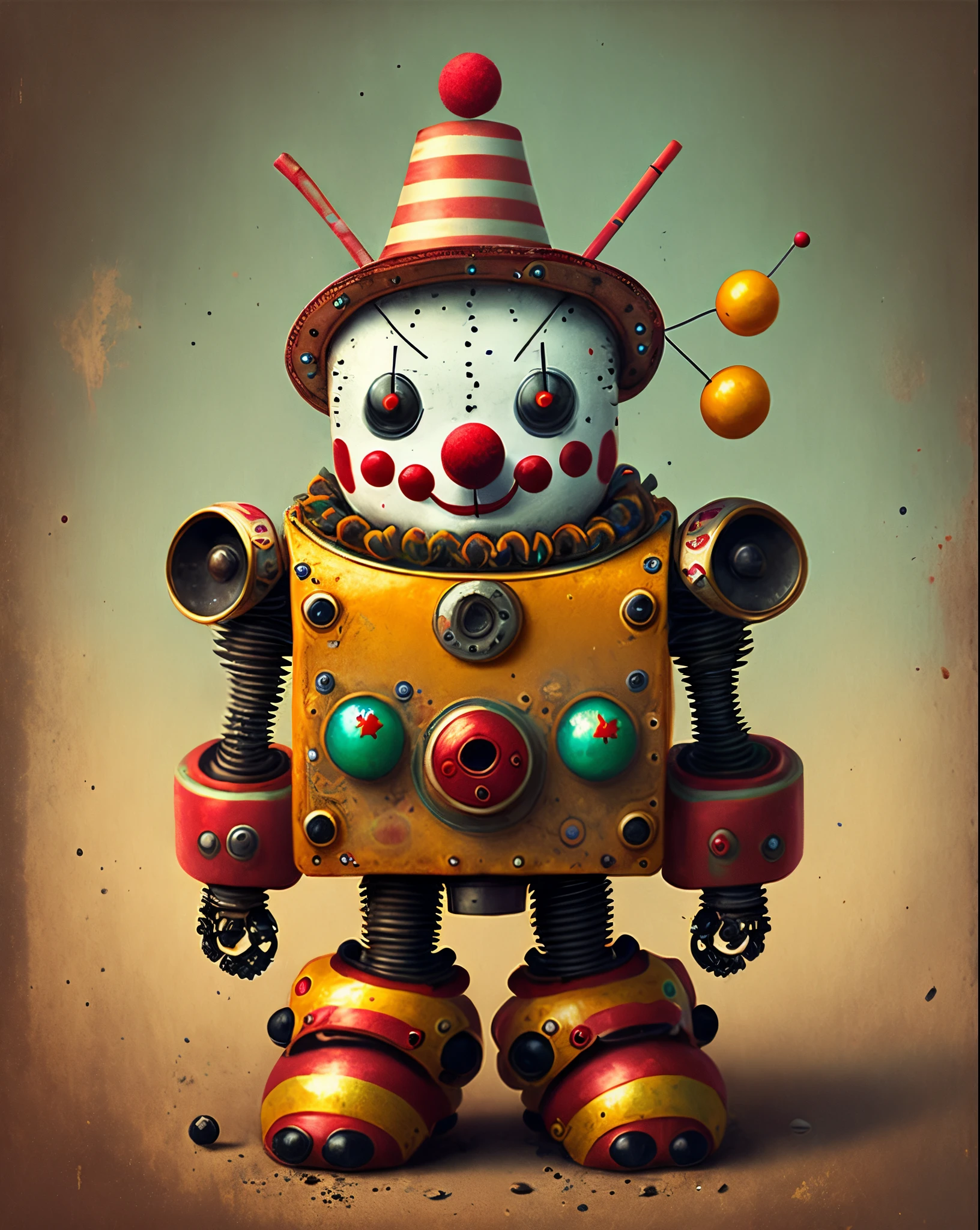 Cute clown robot,