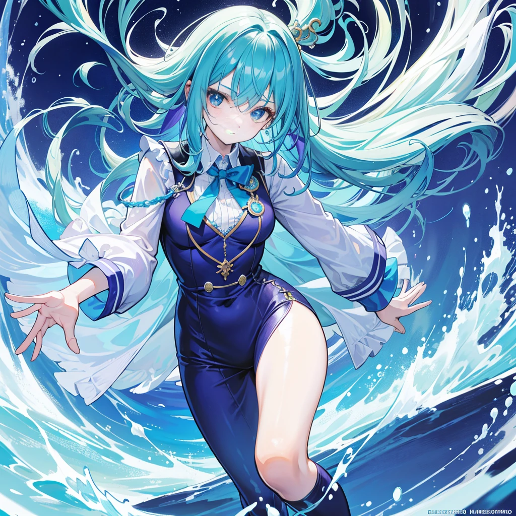 highest quality,whole body,,Very big breasts,body covered with towel,A shy expression,light blue hair,long hair