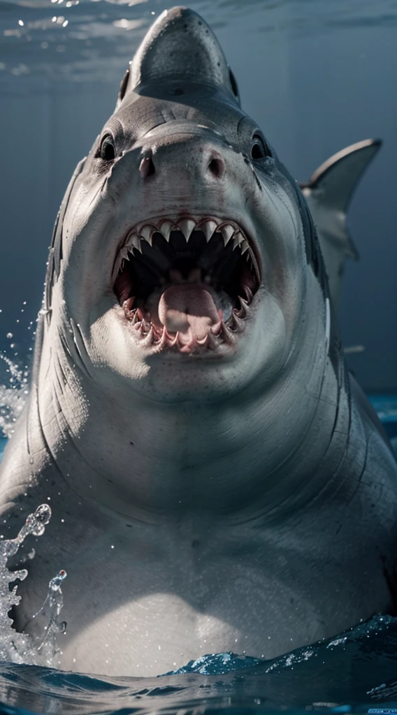 O Oceano，Shark with open mouth，Very realistic HD predation