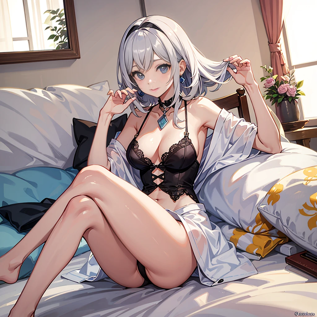 anime muito sexy com seios enormes, cabelos longos, cabelos azuis, foco no peito