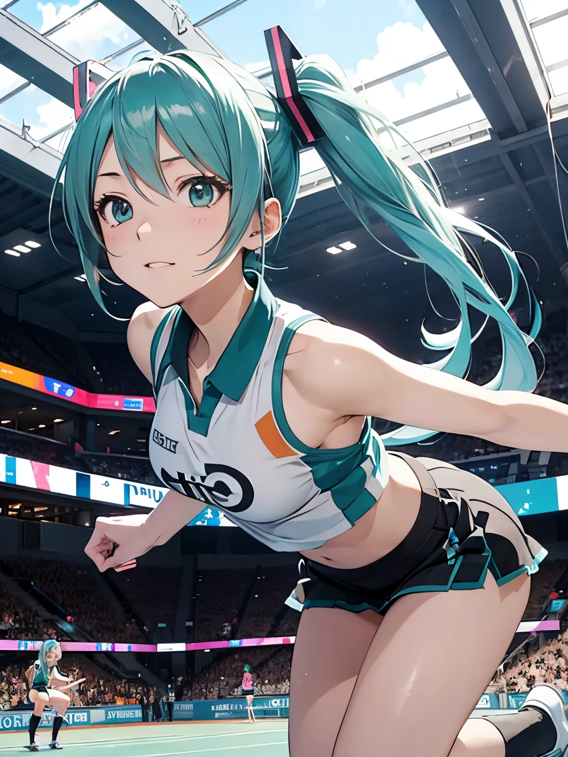 miku hatsune,volley,Haikyuu,Jump Serve,Beautiful breasts,Gymnasium