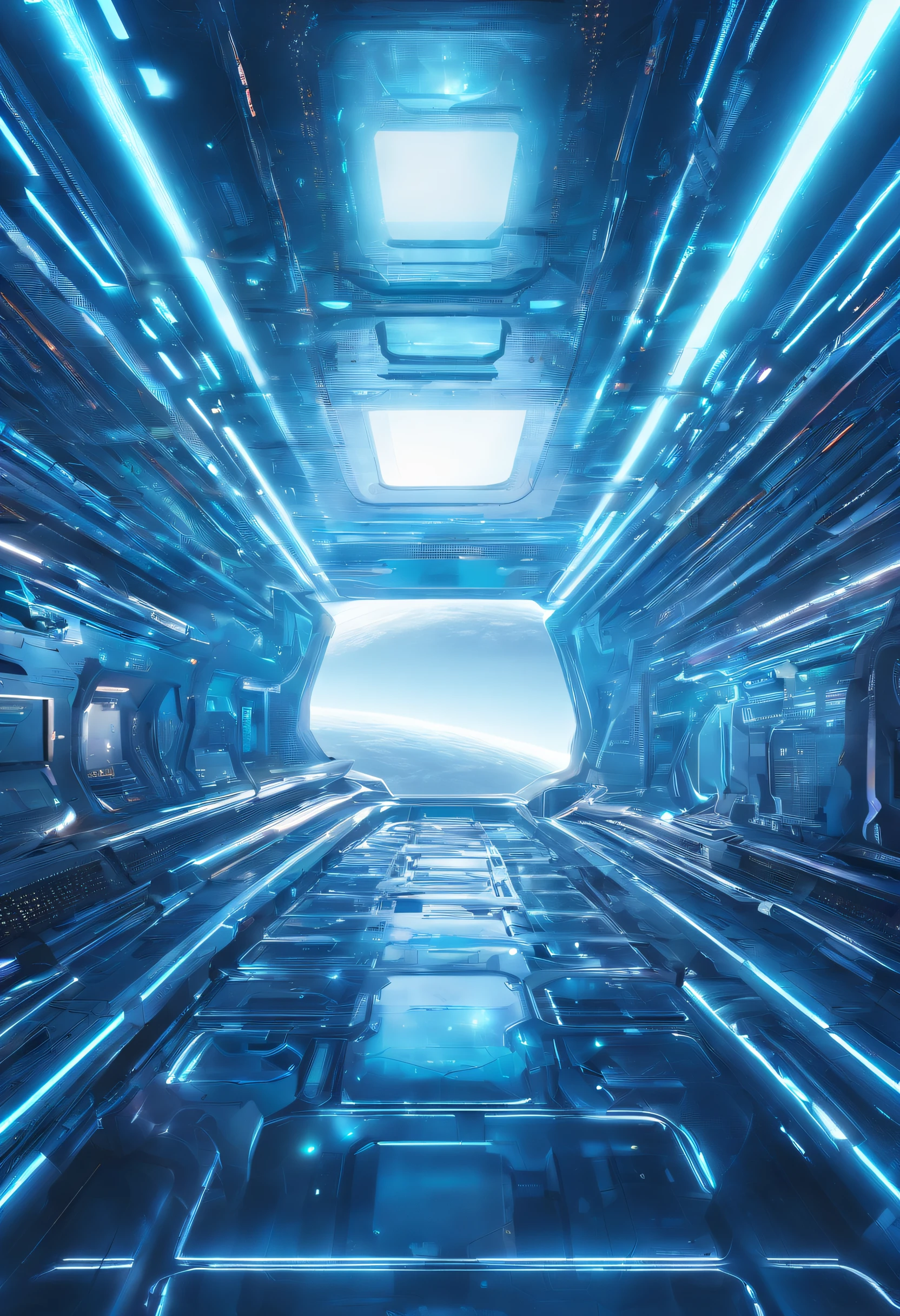 Blue technology style background,without humans,empty,Sense of space,Three-dimensional feeling