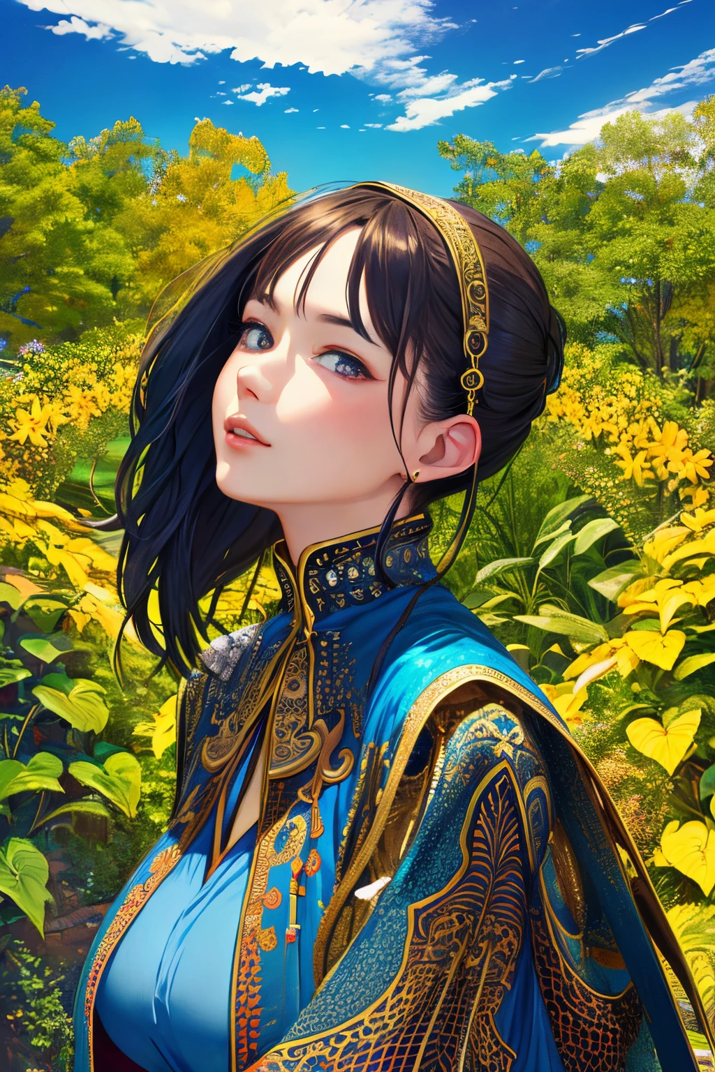 (masterpiece、top-quality、top-quality、Official Art、Beautifully Aesthetic:1.2)、(1girl in)、ighly detailed、(Fractal Art:1.3)、colourfull、highestdetailed、huge tit