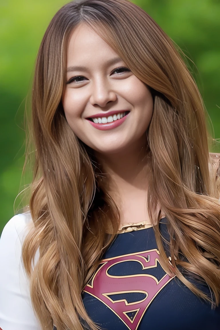 super girl、bbw、Wavy Hair、a smile、​masterpiece、top-quality、